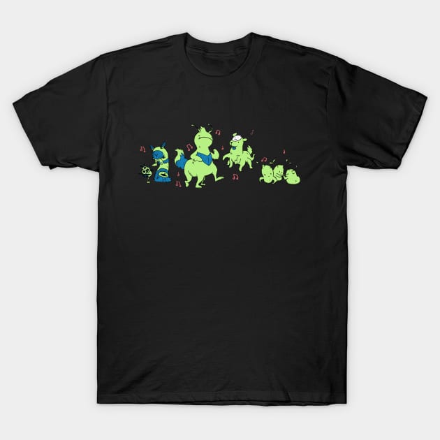 Rock n Rolliens: Party 6 T-Shirt by mikejbecker